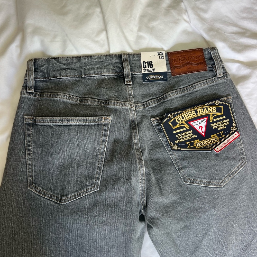 Guess Gray Straight Jeans with Vintage Wash